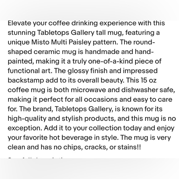 Misto Multi Paisley Tall Coffee Mugs - Picture 4 of 4